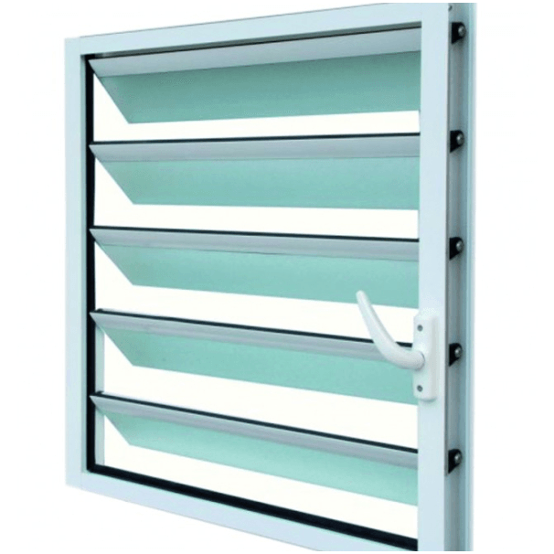 Jalousie en aluminium blanc lame en verre imprimée